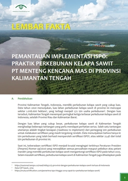 Lembar Fakta_Pemantauan Implementasi ISPO: Praktik Perkebunan Kelapa Sawit PT Menteng Kencana Mas Di Provinsi Kalimantan Tengah